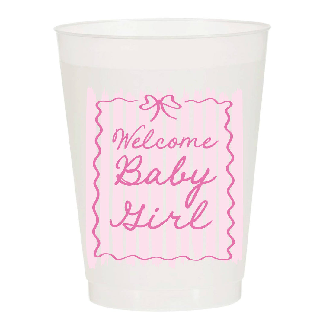 Welcome Baby Girl Frosted Cups