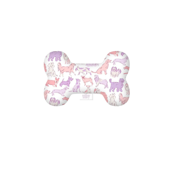Pink Dog Bone Squeaky Plush Toy