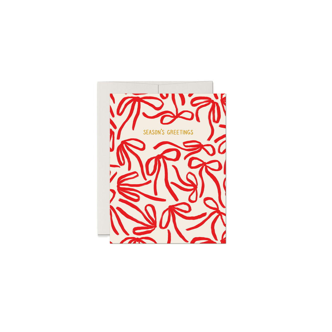 Red Bows Season's Greetings Card