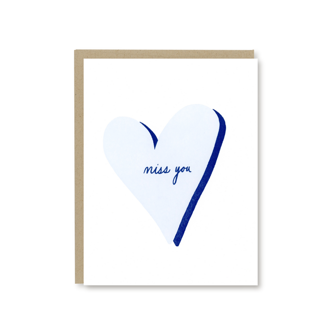 Miss You Heart Card