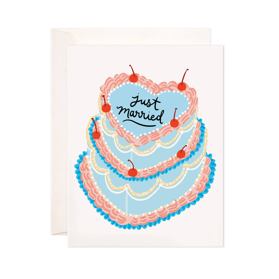 Just Married Cake Greeting Card