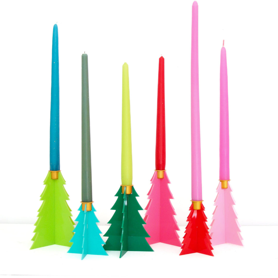 Green/Blue Acrylic Tree Candle holders