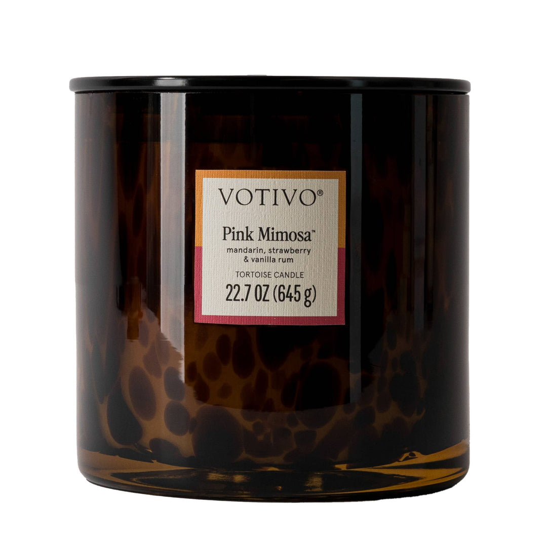 Pink Mimosa Tortoise Candle
