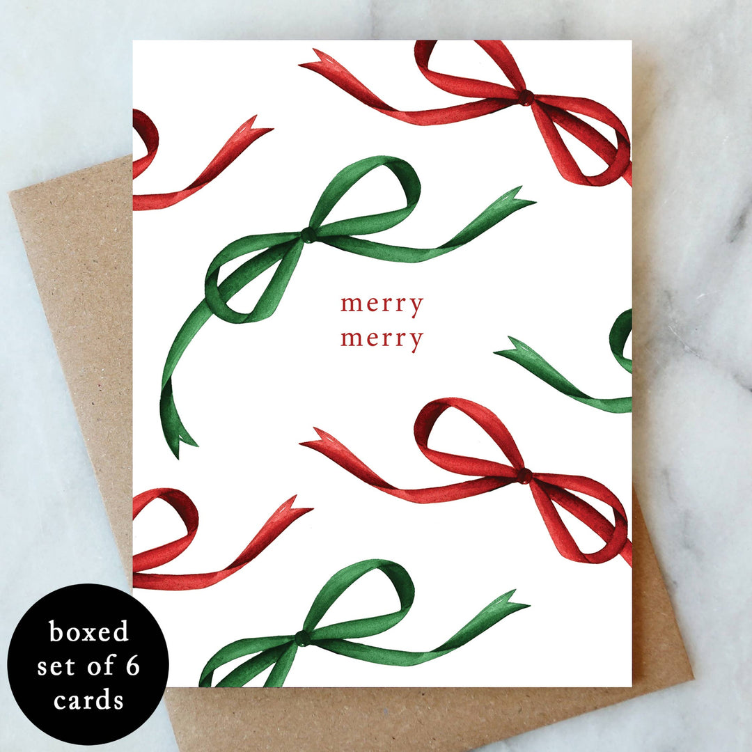 Bows Wreath Holiday Box Set of Card