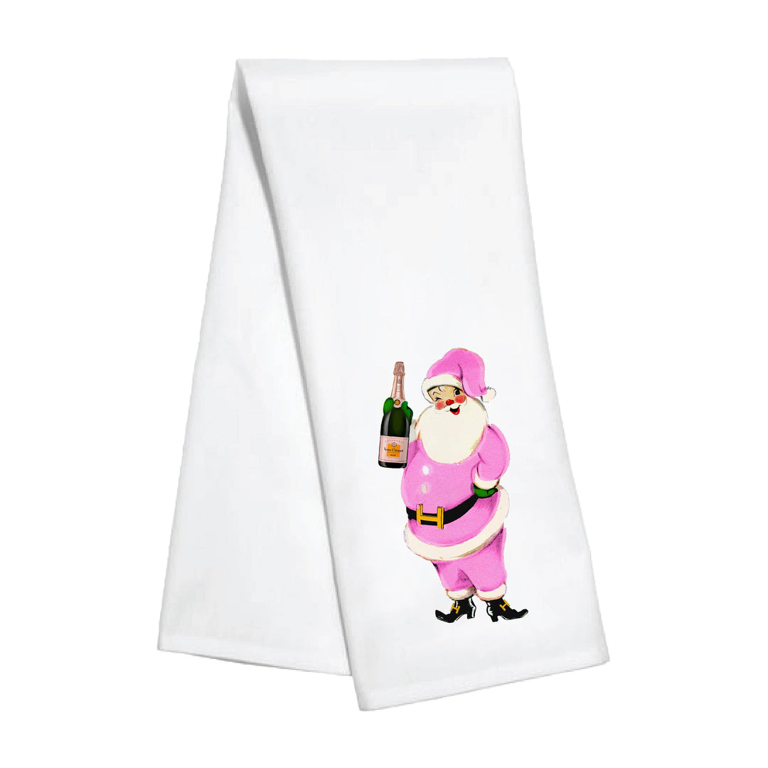 Pink Santa Kitchen Towel