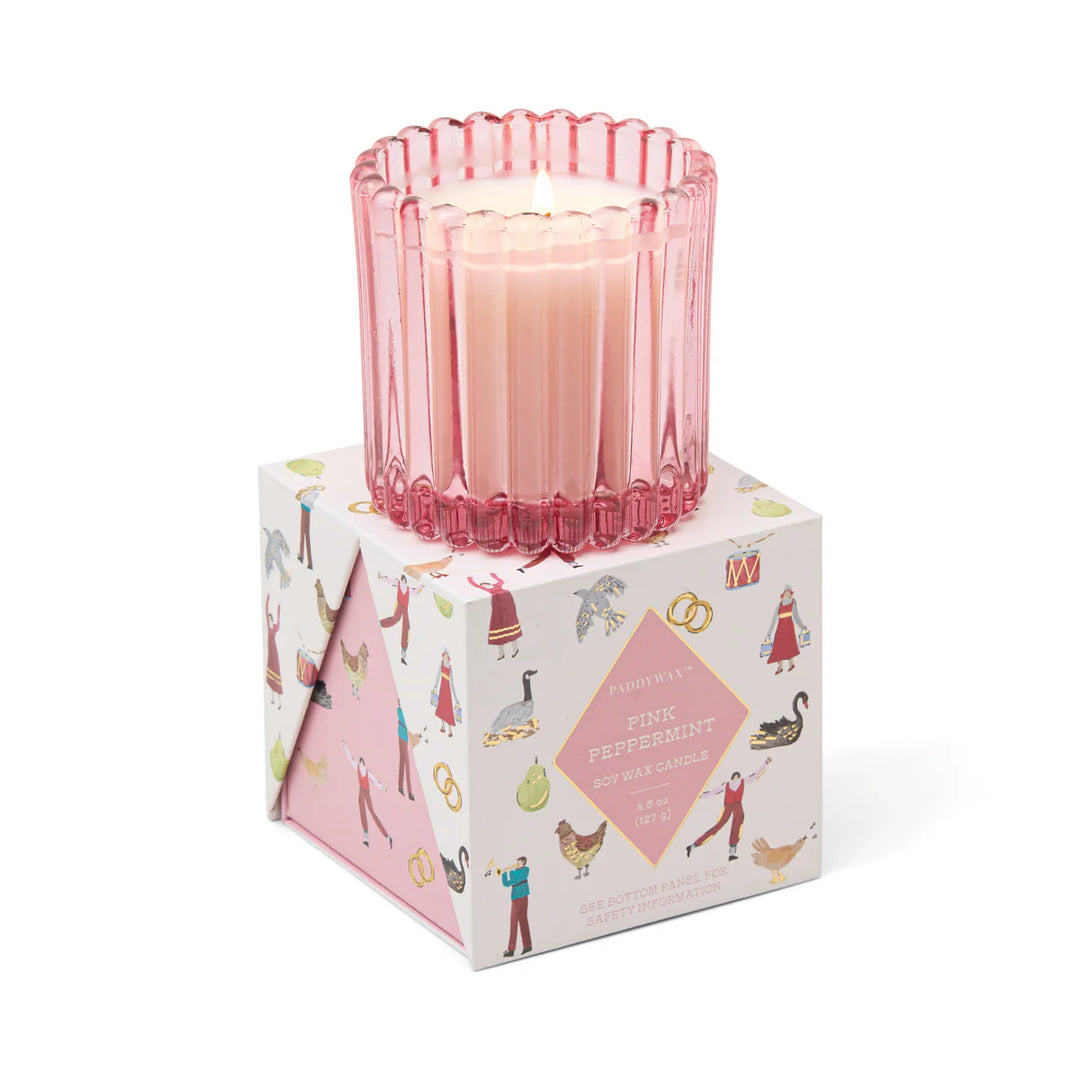 Tinted Glass Candle - Pink Peppermint