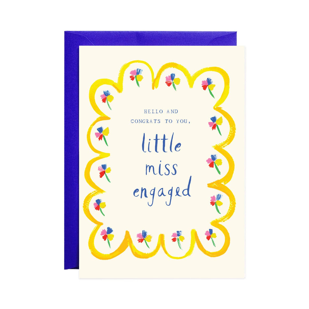 Little Miss Engaged Greeting Card