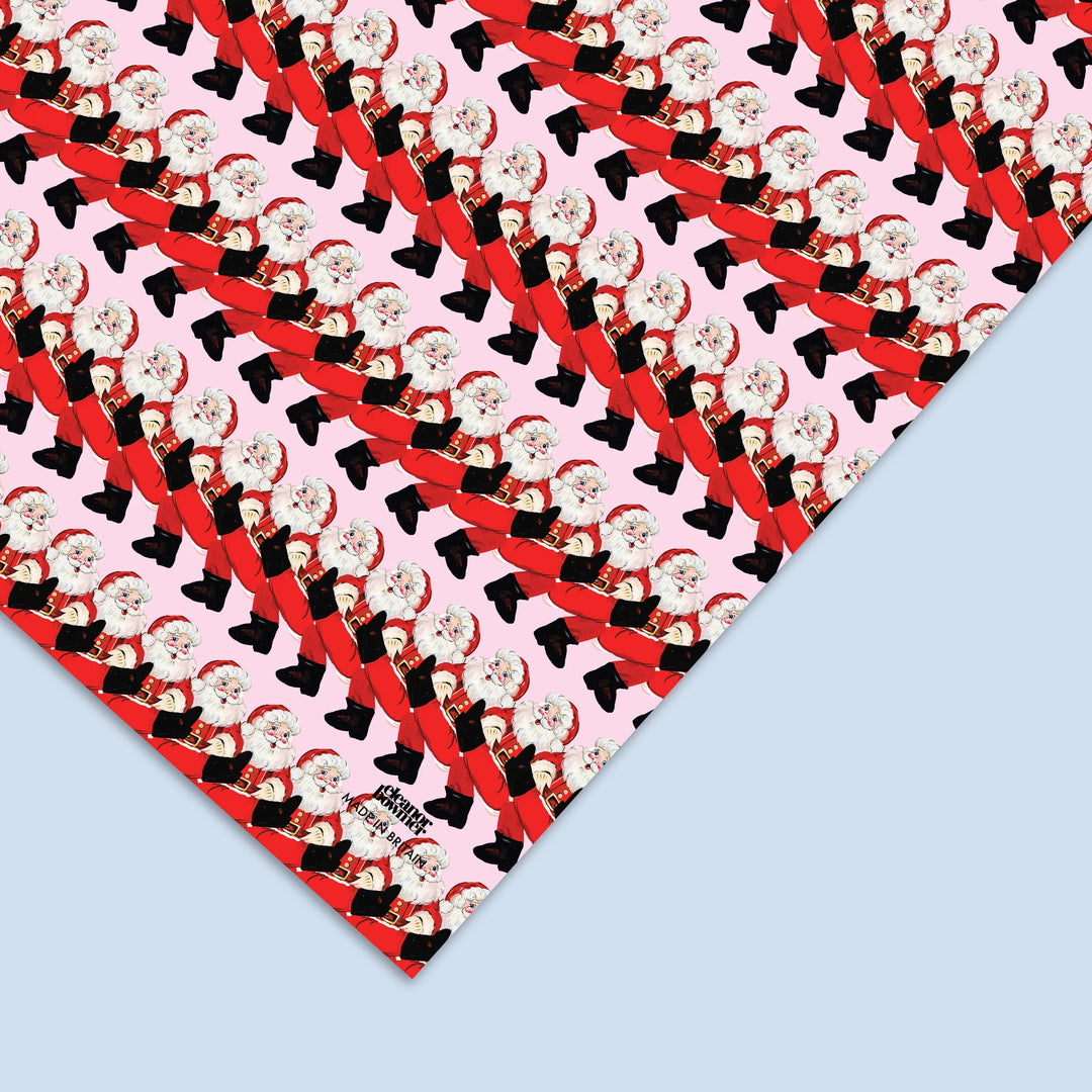 Can Can Santa Christmas Gift Wrap