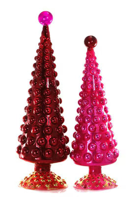 Large Hobnail Trees Set of 2 - Red/Pink