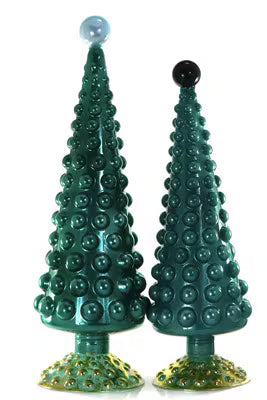 Large Hobnail Trees Set of 2 - Teal