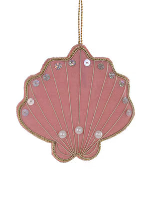 Tinsel Scallop Shell Ornament