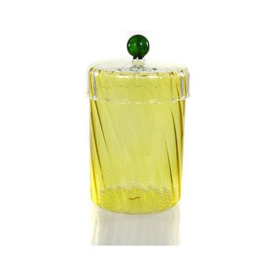 Yellow Lidded Pom Jar