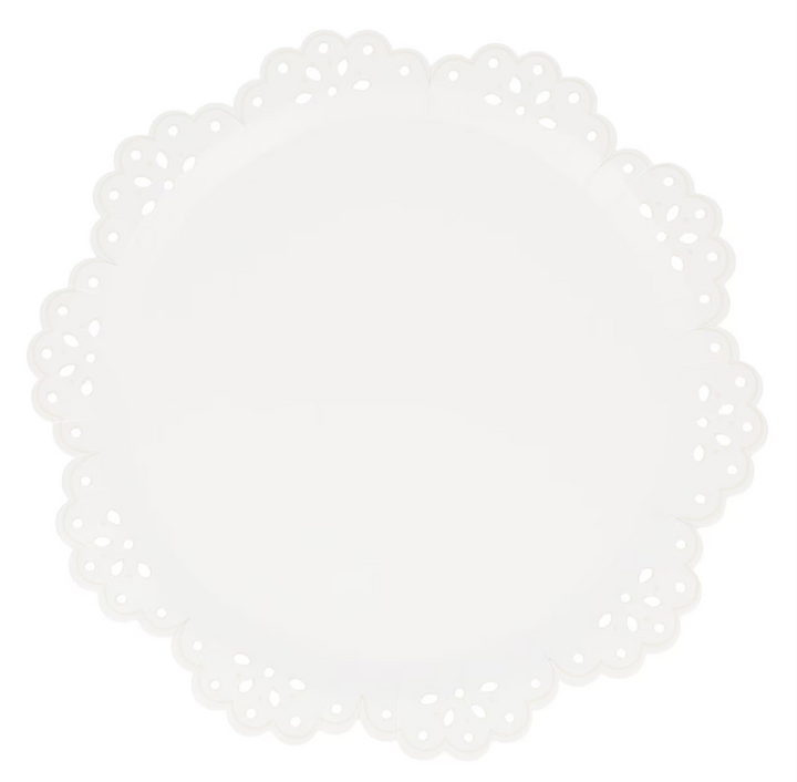 Broderie Anglaise Lace White Dinner Plates