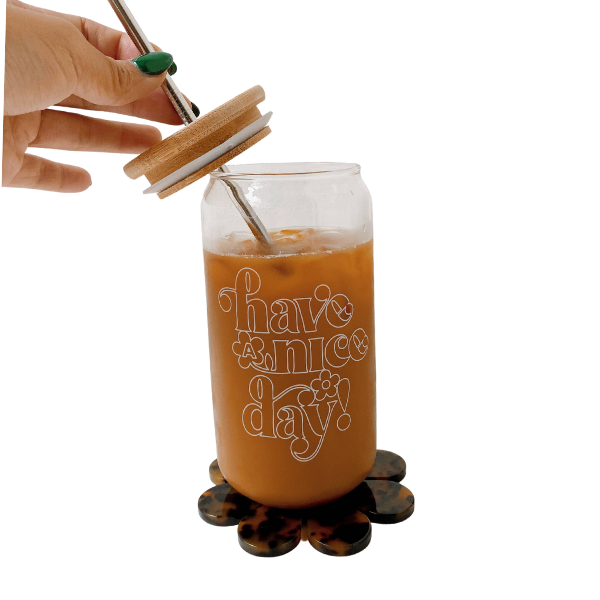 have a nice day glass coffee cup