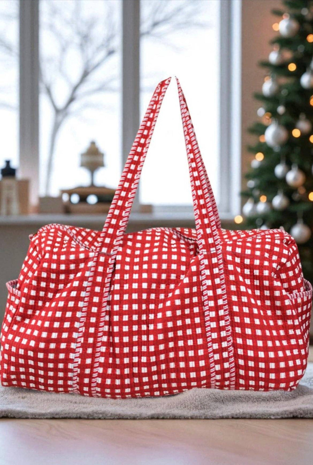 Brighton Red Gingham Duffle Bag