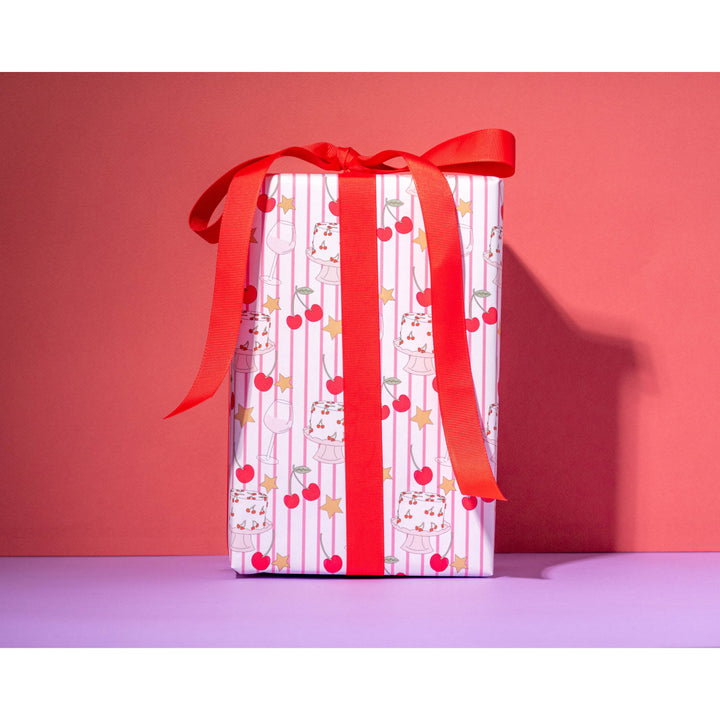 Cherry Stripes Gift Wrap Rolls