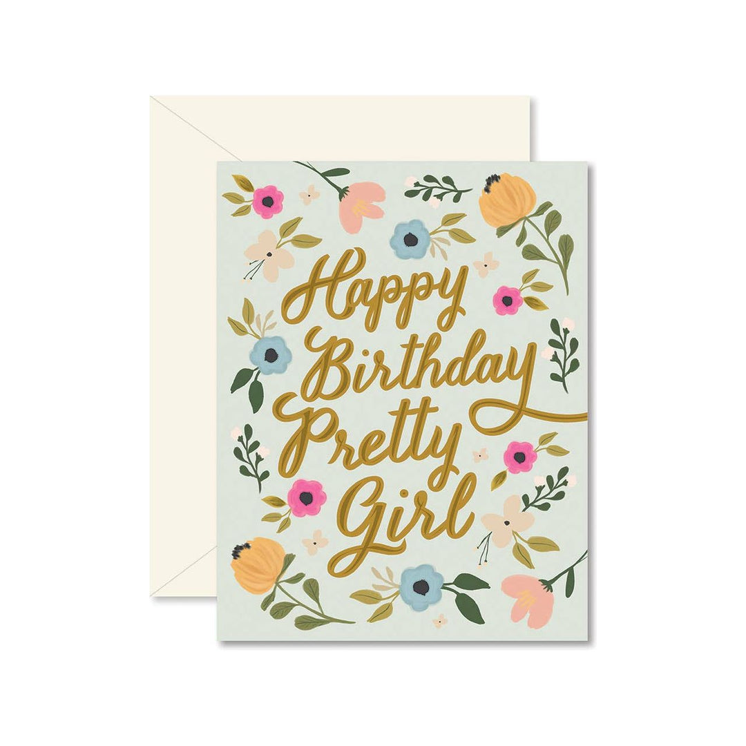Happy Birthday Pretty Girl  Card