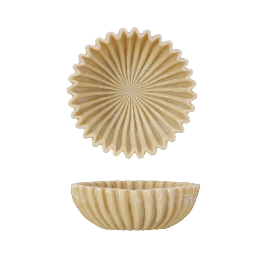 Decorative Resin Fluted Bowl