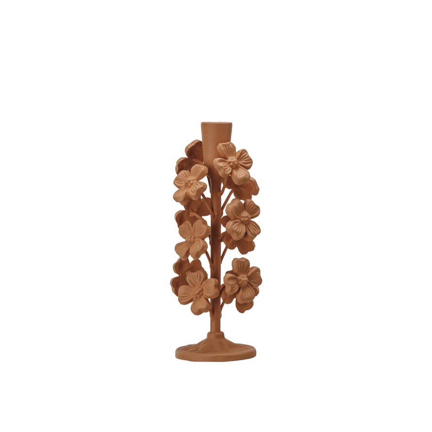 Cast Iron Flowers Taper Holder