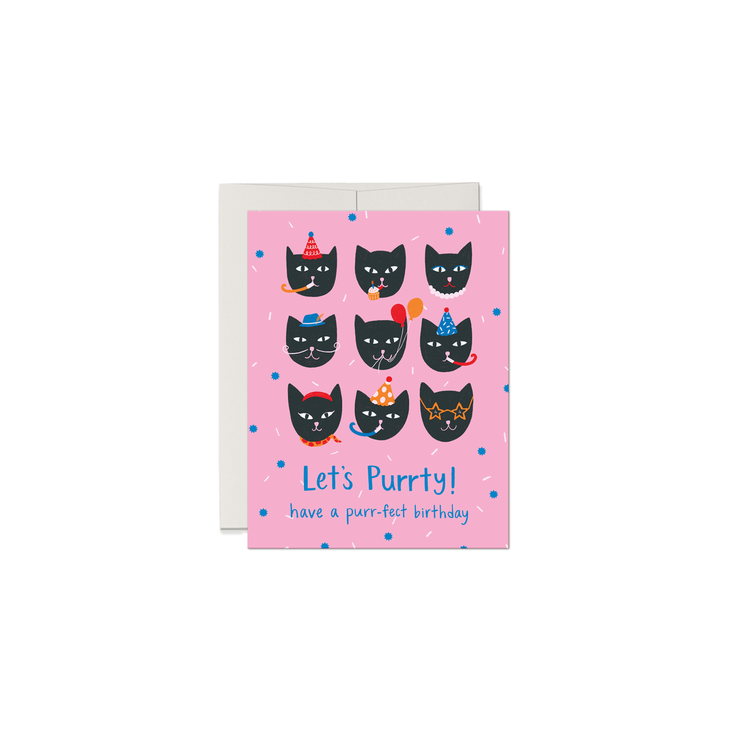 Let's Purrty! Birthday Card