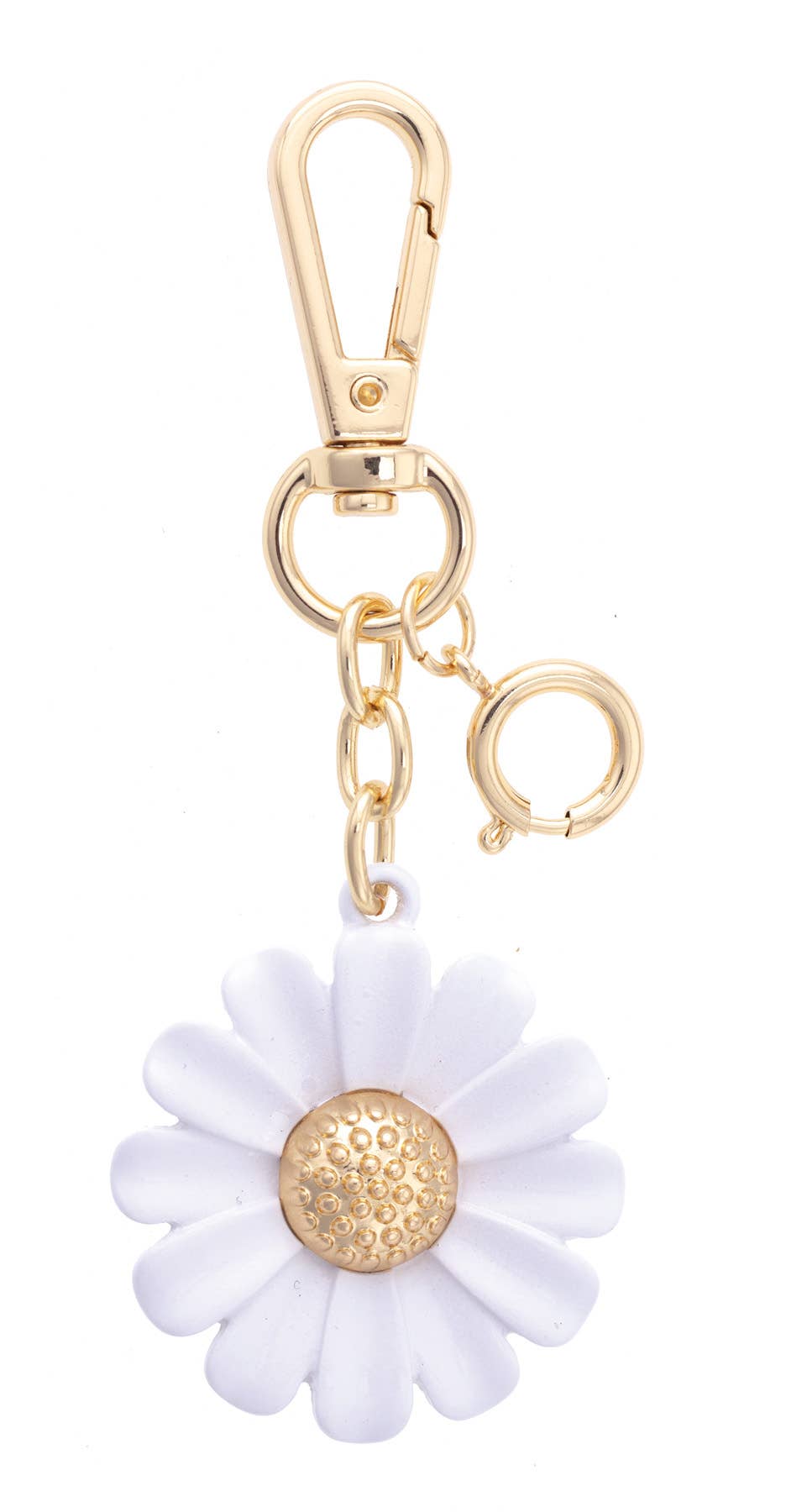 Daisy Enamel Bag Charm in White