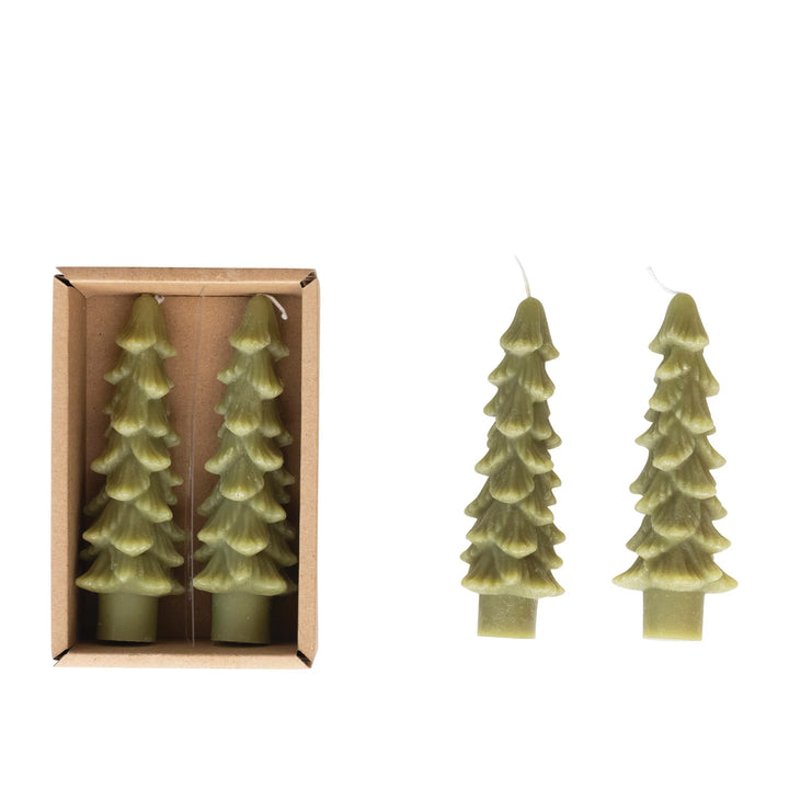 Green Tree Shaped Taper Candles