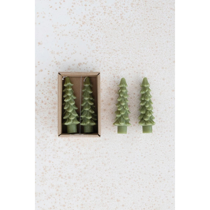 Green Tree Shaped Taper Candles