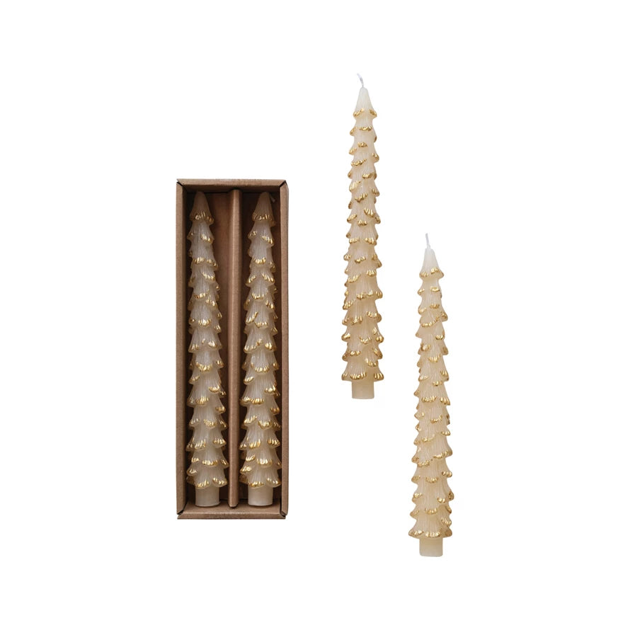 Tall- Eggnog Tree Shaped Taper Candles