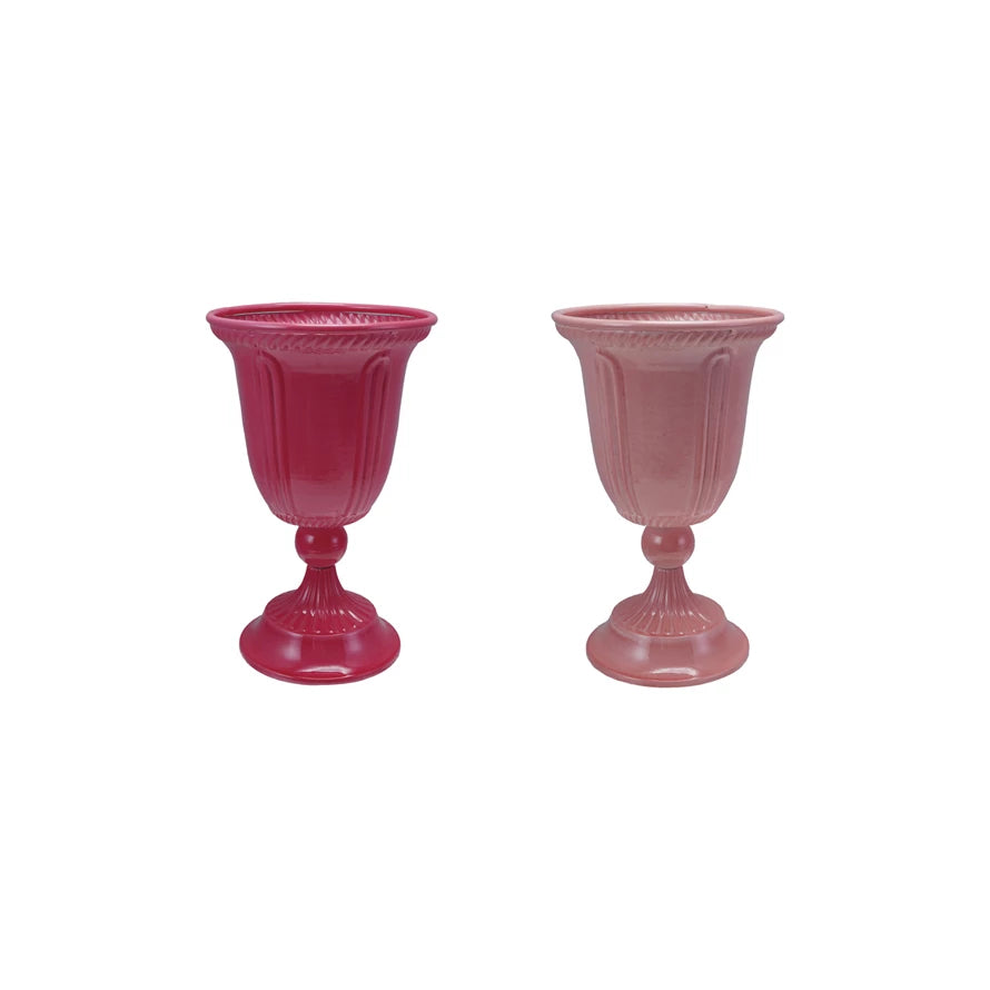 Painted Metal Footed Container