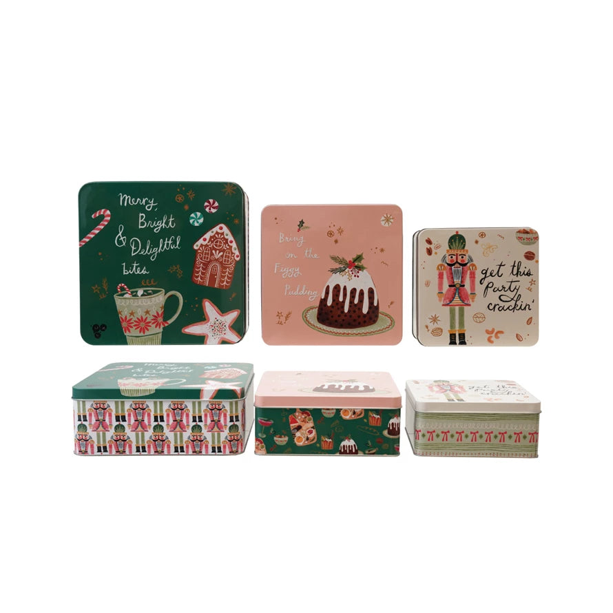 Embossed Tin with Lid & Holiday Treats