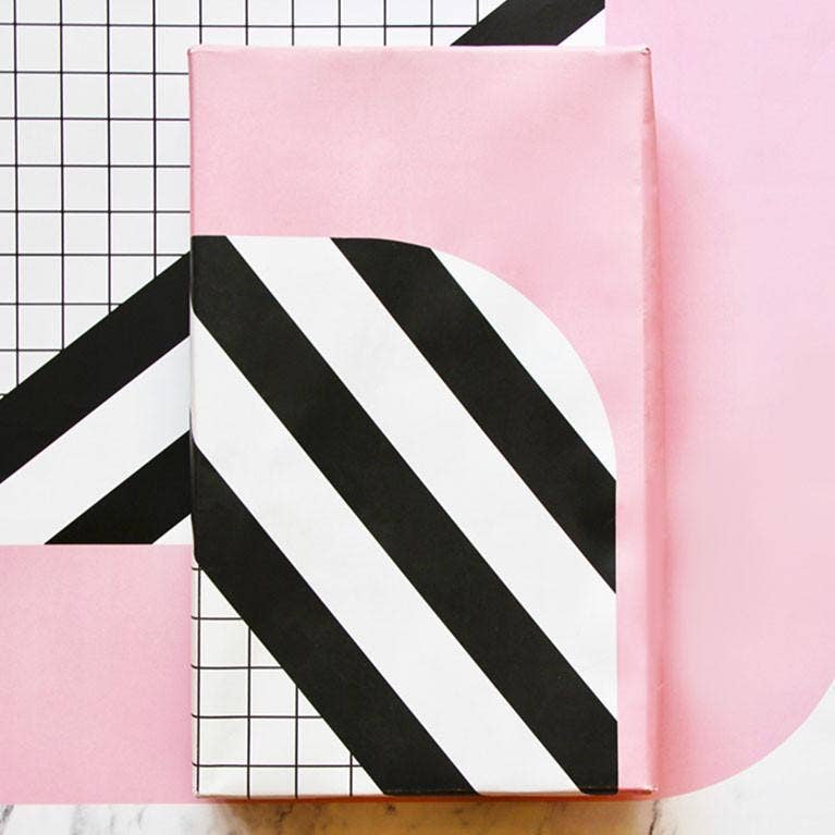 Pink Grid Mix Gift Wrap