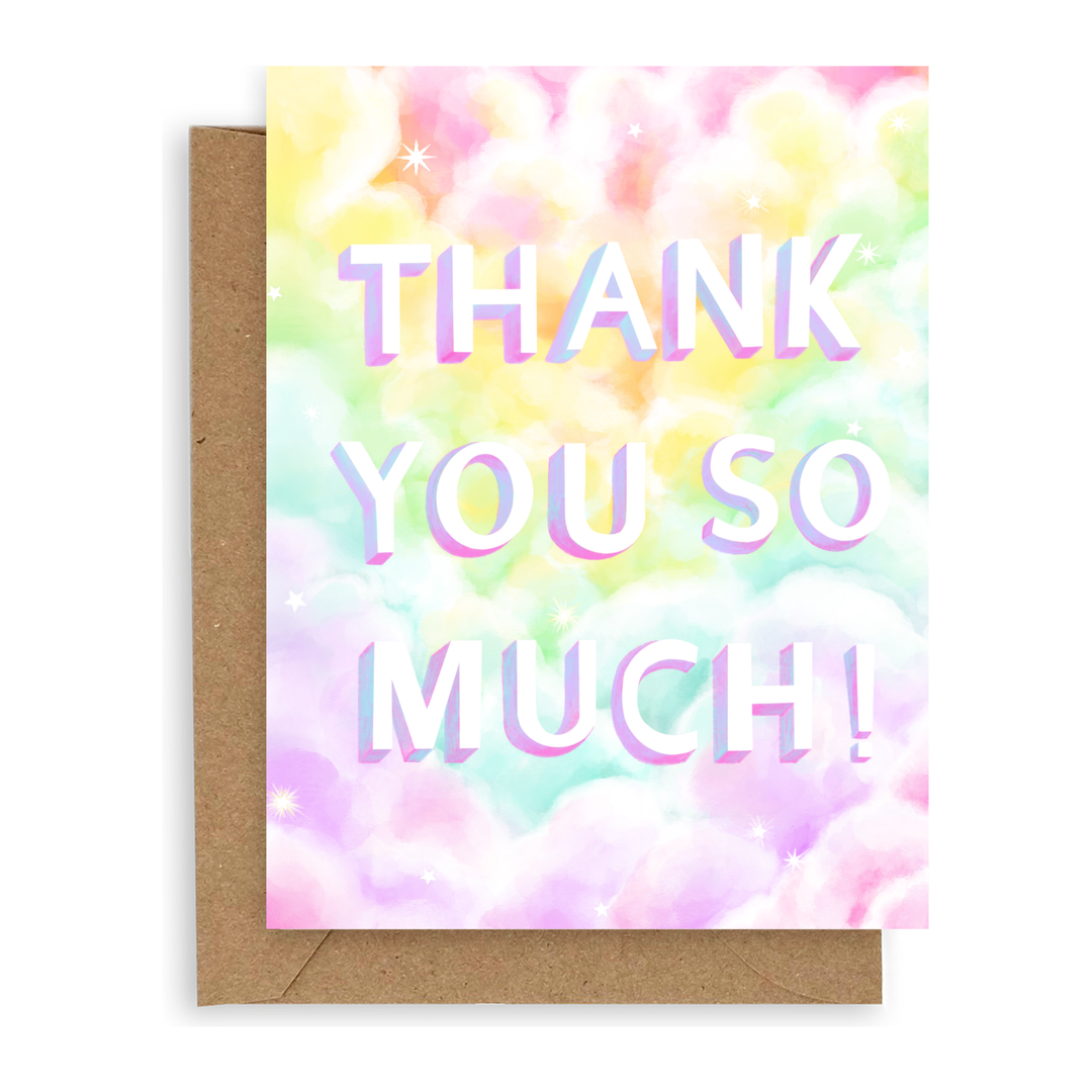 Rainbow Clouds Thank You Card