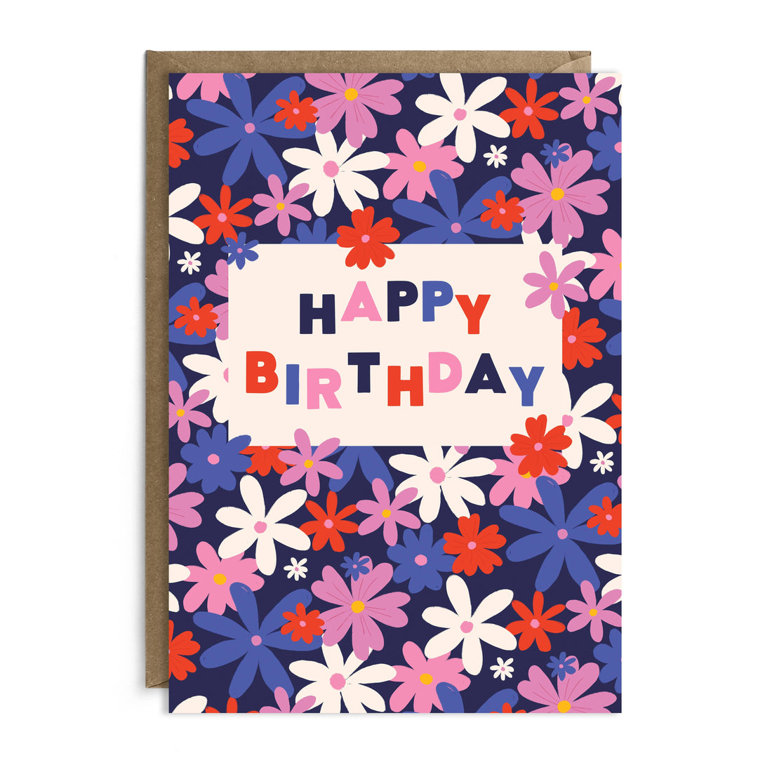 Flowers Happy Birthday Card