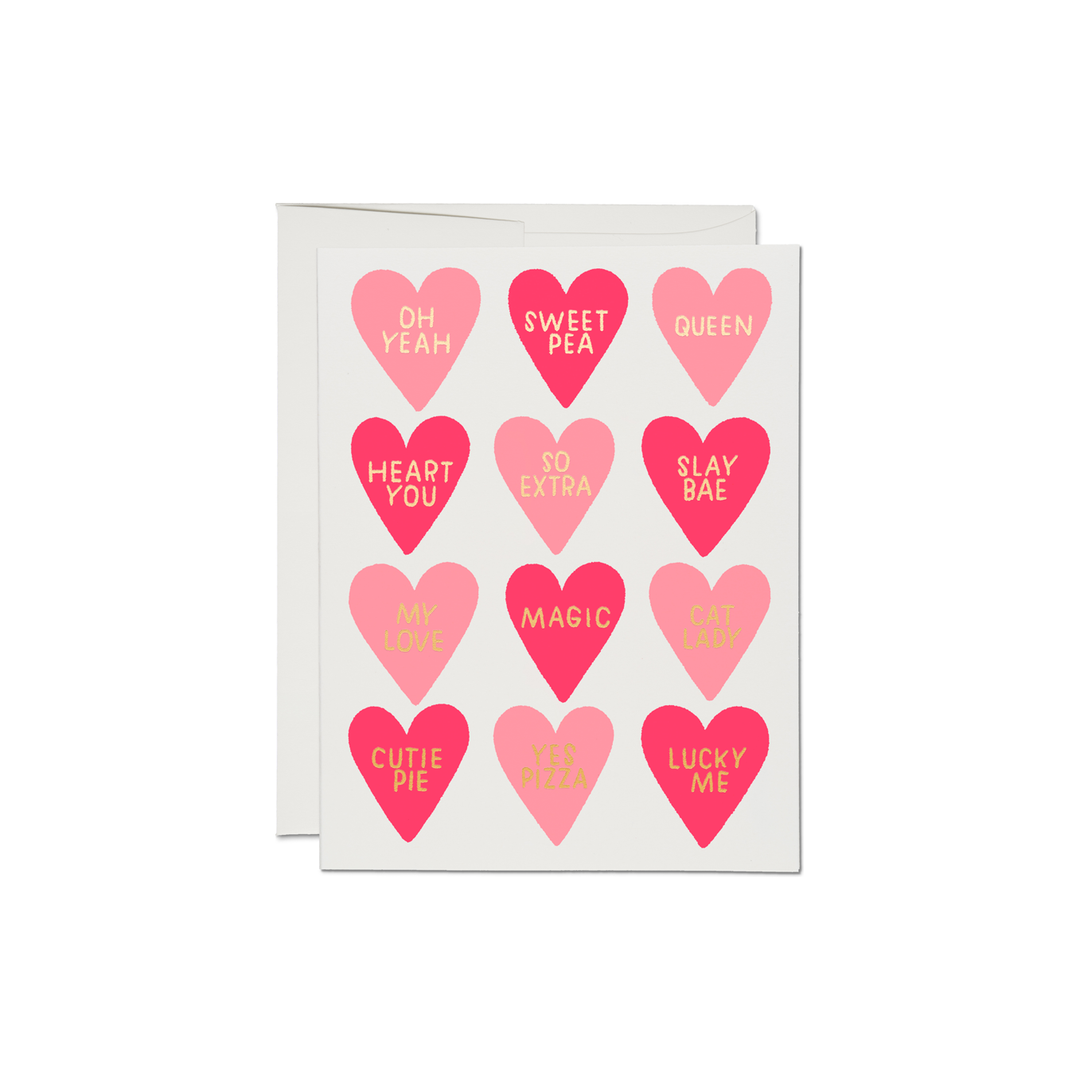Conversation Hearts Greeting Card