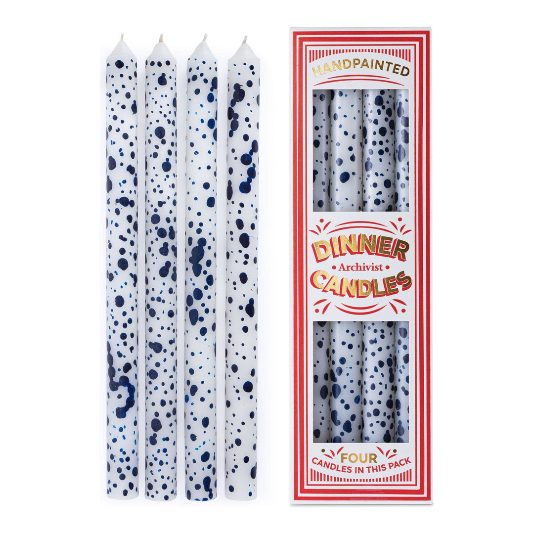 Blue Splodge Dinner Candle