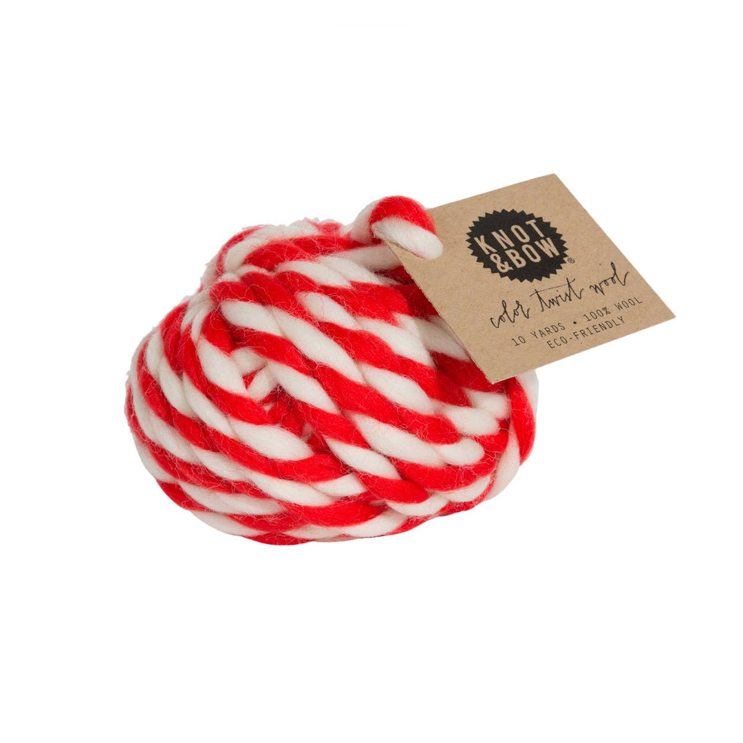 Warm Red Color Twist Wool Ball