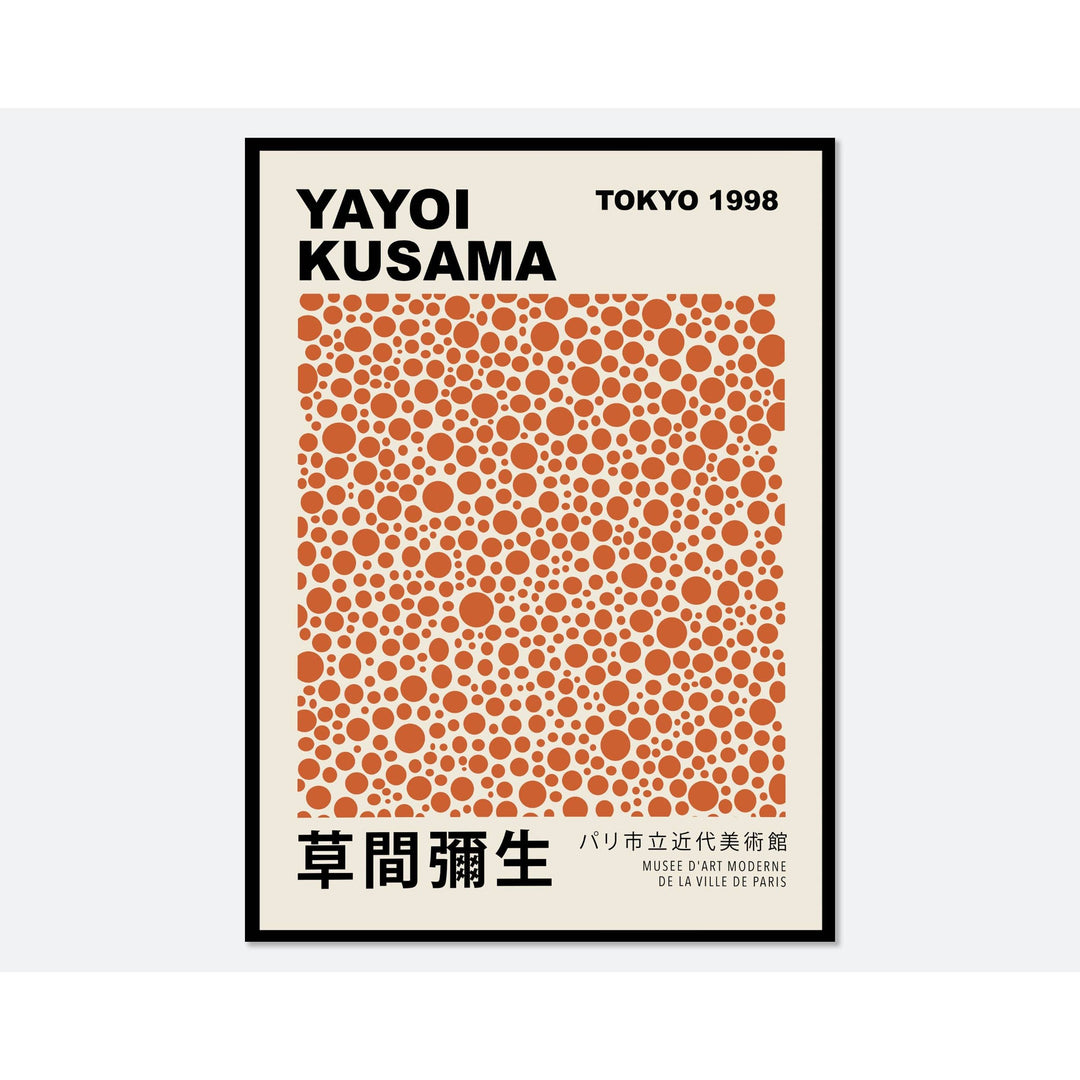 Yayoi Kusama Terracotta Orange Dots Print