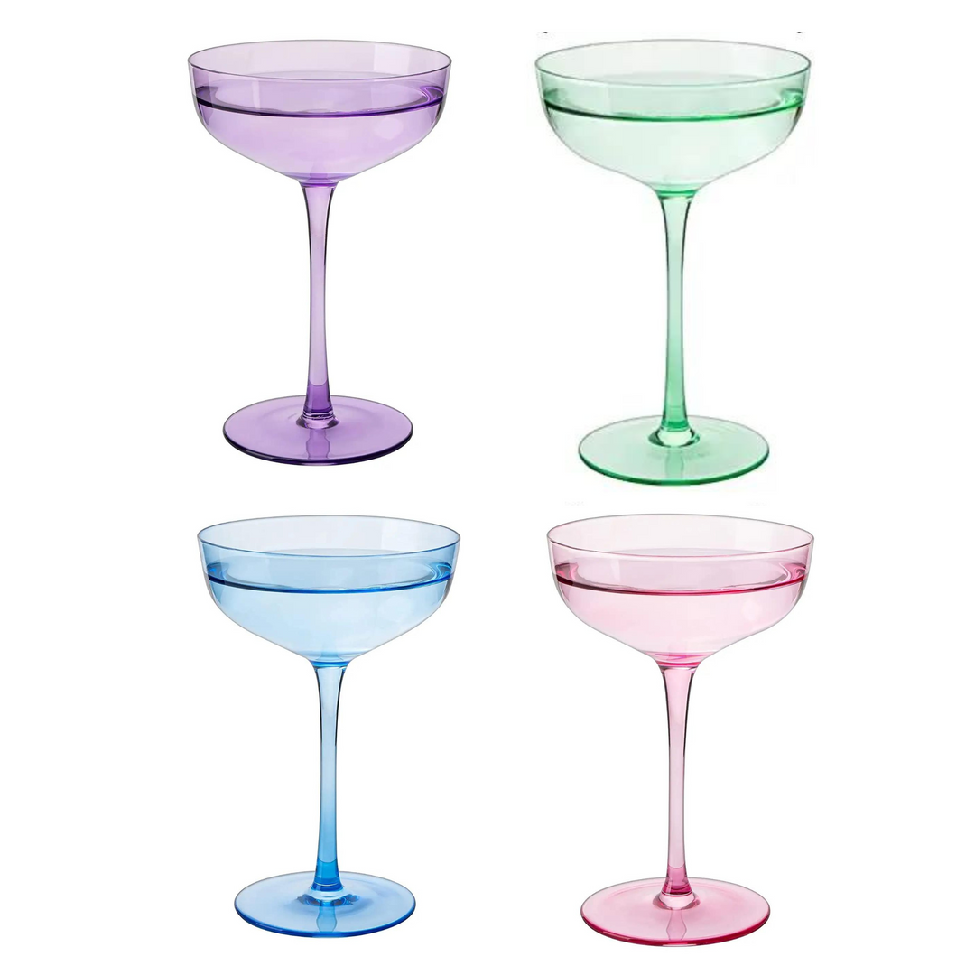 drinkware coupe bar cart colorful home 