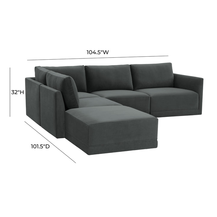 Willow Charcoal Modular LAF Sectional