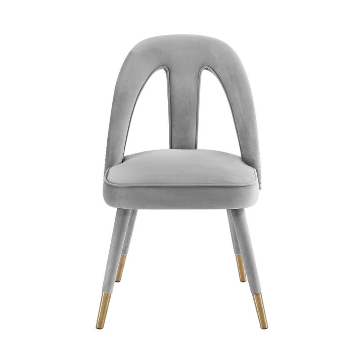 Petra Light Grey Velvet Side Chair