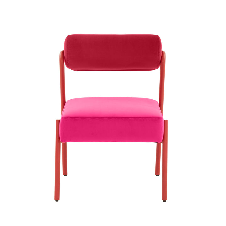 Jolene Hot Pink Velvet Dining Chair - Set of 2