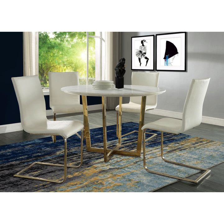 Maxim White Marble Dining Table