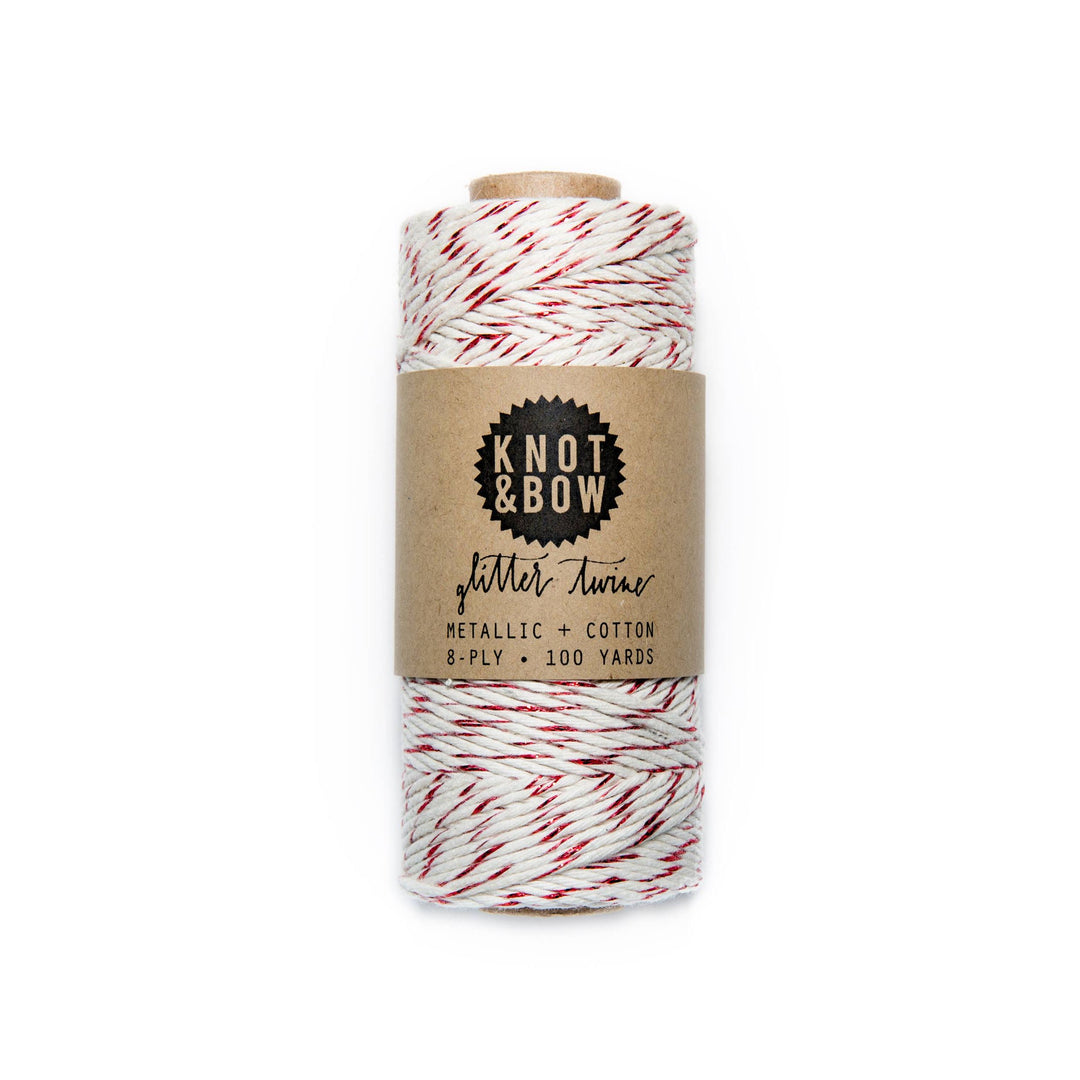 Red Natural Glitter Twine