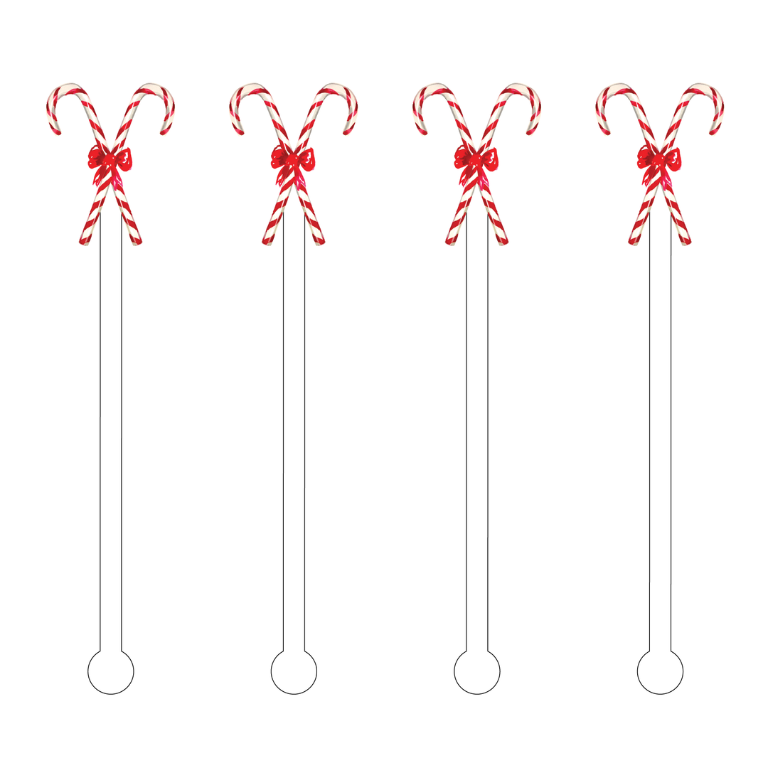 Criss Cross Candy Canes Acrylic Stir Sticks