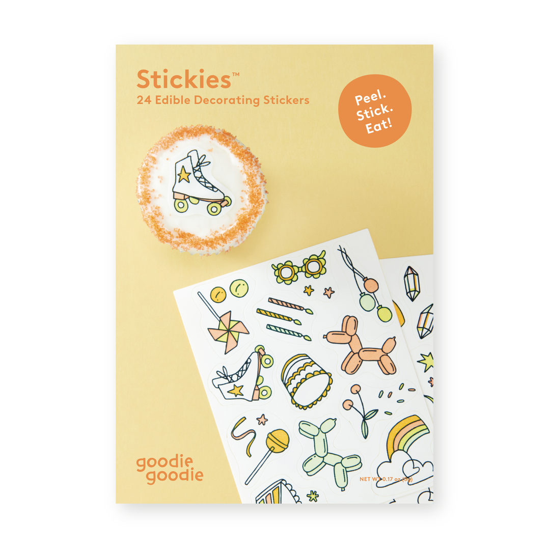 Neon Happy Birthday Party Edible Decorating Stickers
