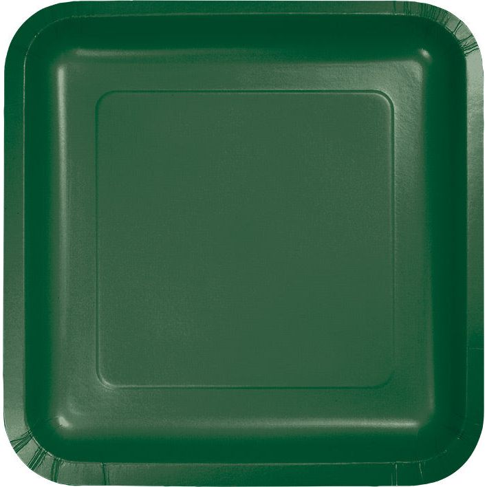 Hunter Green Square Dinner Plate (18 per pack)