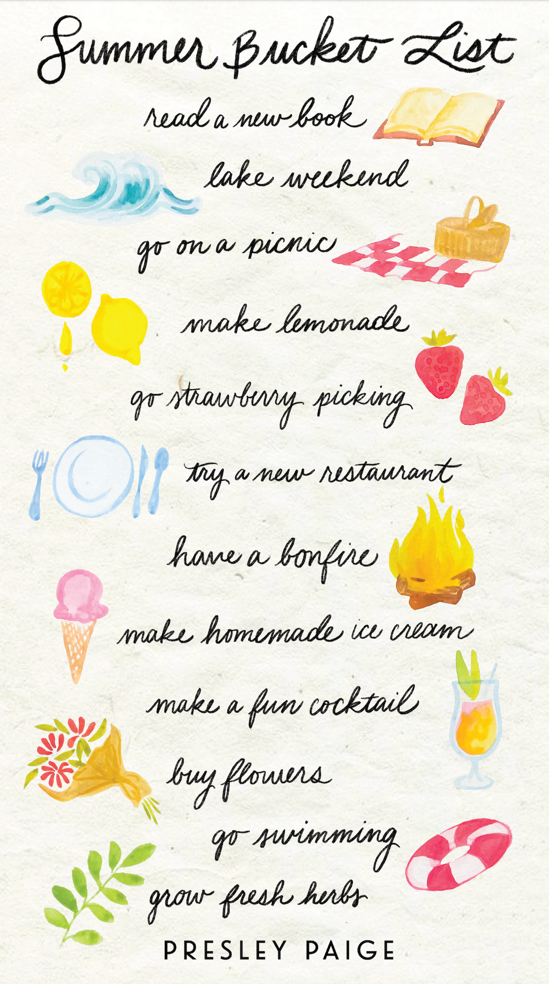 Summer Bucket List ☀️