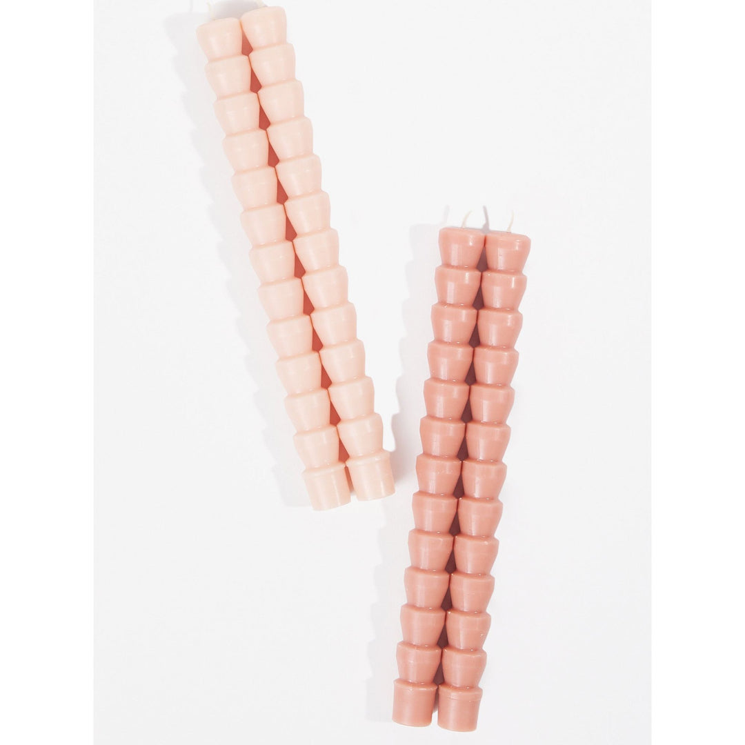 Pink / Blush Unscented Taper Candles (Set of 4)