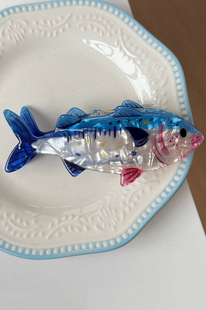 Fish Hair Clip: Navy