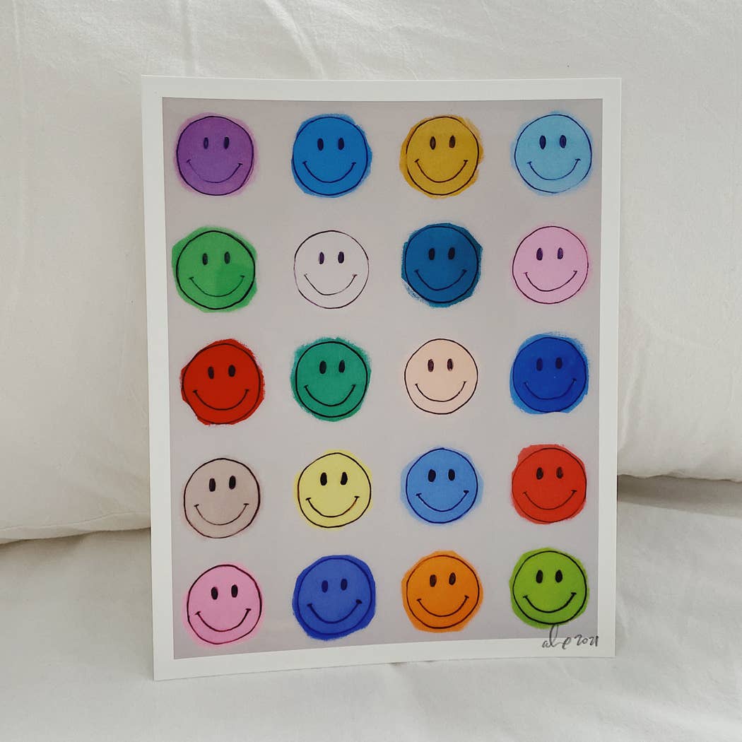 Rainbow Smiley Face Print